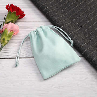 Flannel Jewelry Packaging Bags In Light Green, Perfect For Love Charms