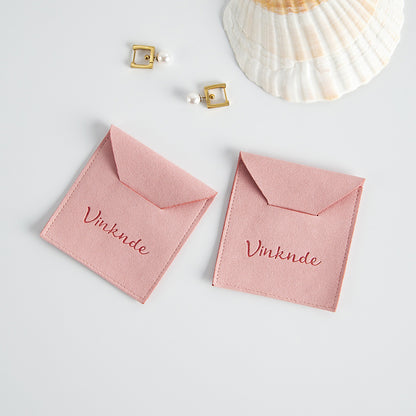 Pink Flannel Jewelry Packaging Bags For Love Charms, Soft And Durable Storage Pouches