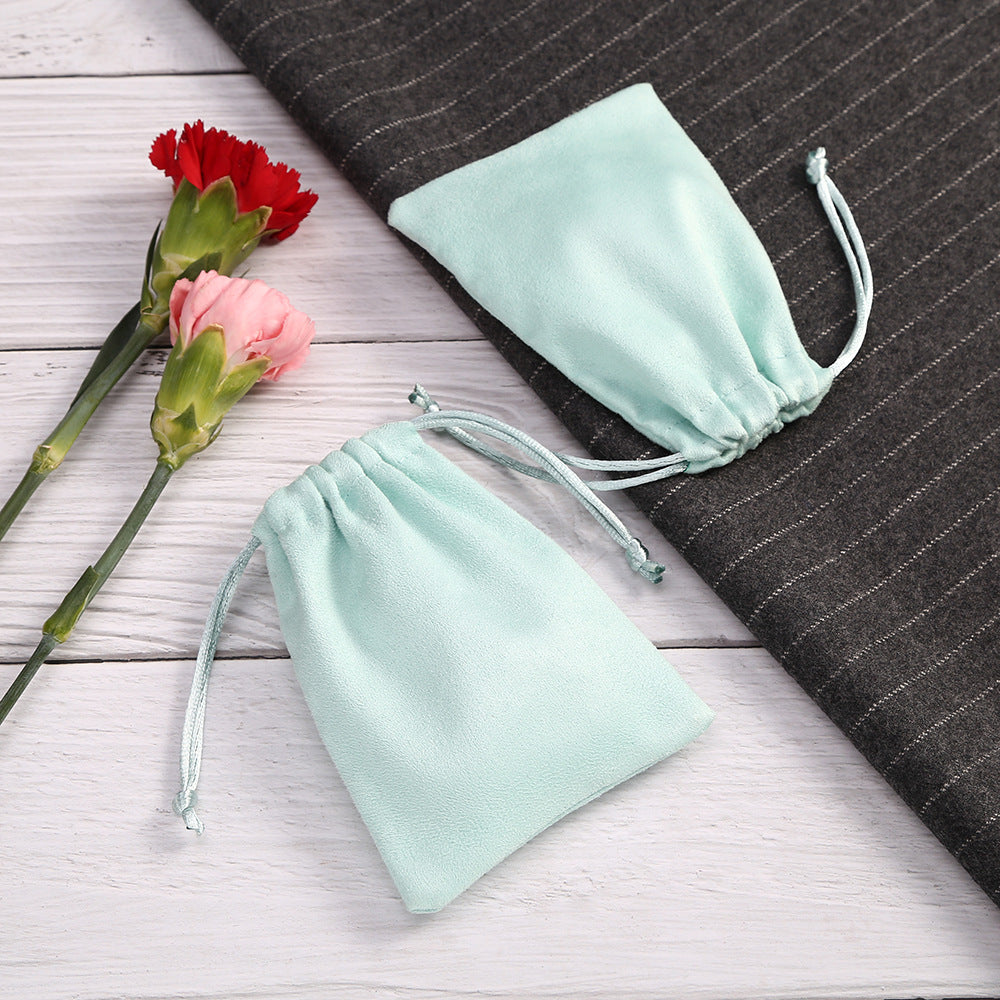 Flannel Jewelry Packaging Bags In Light Green, Perfect For Love Charms