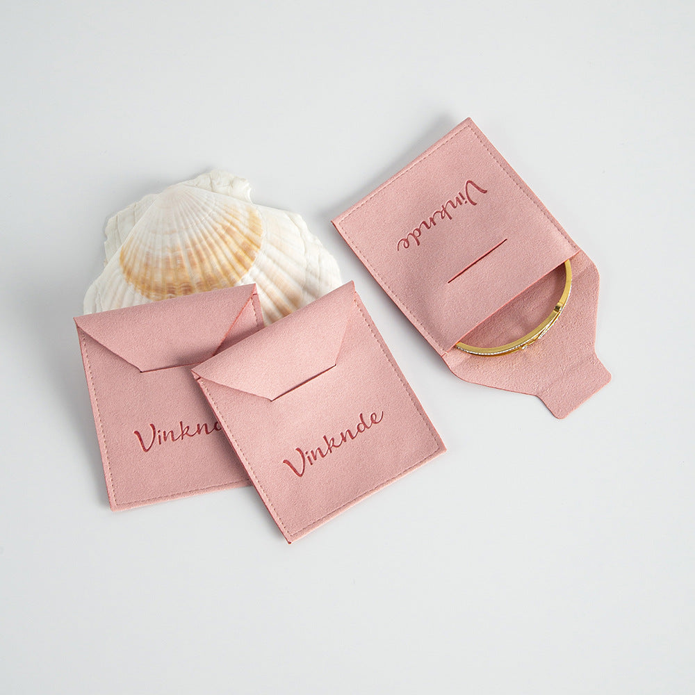 Pink Flannel Jewelry Packaging Bags For Love Charms, Soft And Durable Storage Pouches