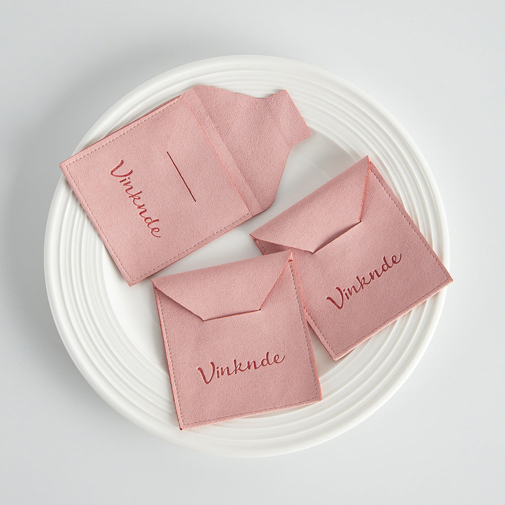 Pink Flannel Jewelry Packaging Bags For Love Charms, Soft And Durable Storage Pouches