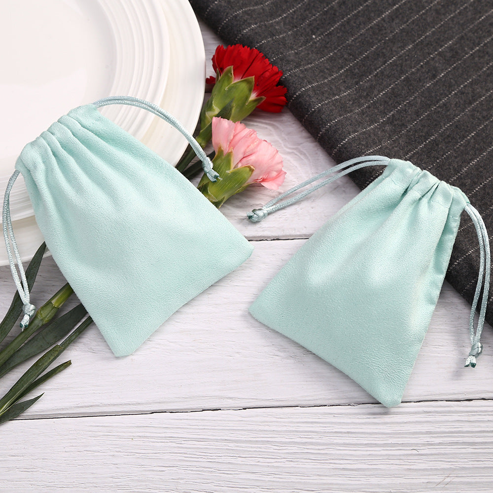 Flannel Jewelry Packaging Bags In Light Green, Perfect For Love Charms