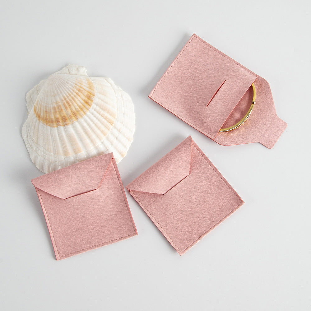 Pink Flannel Jewelry Packaging Bags For Love Charms, Soft And Durable Storage Pouches