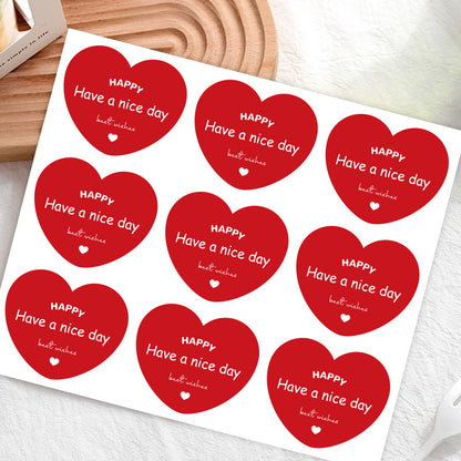 Heart Shape Paper Love Charms Card Stickers Featuring Romantic Designs