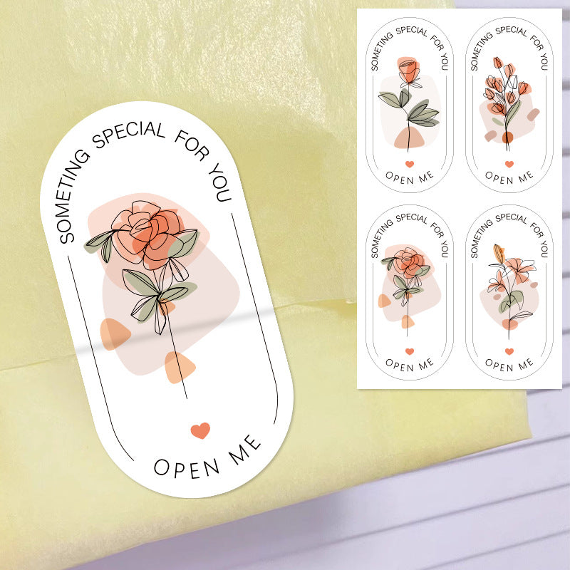 Love Charms Flowers Card Sticker Featuring Beautiful Floral Design