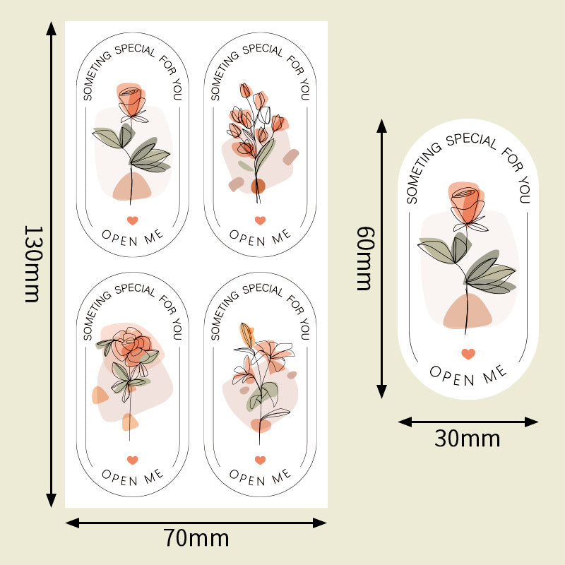 Love Charms Flowers Card Sticker Featuring Beautiful Floral Design