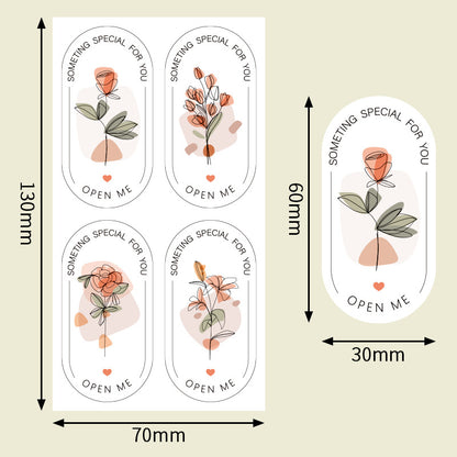 Love Charms Flowers Card Sticker Featuring Beautiful Floral Design