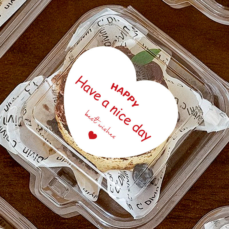 Heart Shape Paper Love Charms Card Stickers Featuring Romantic Designs