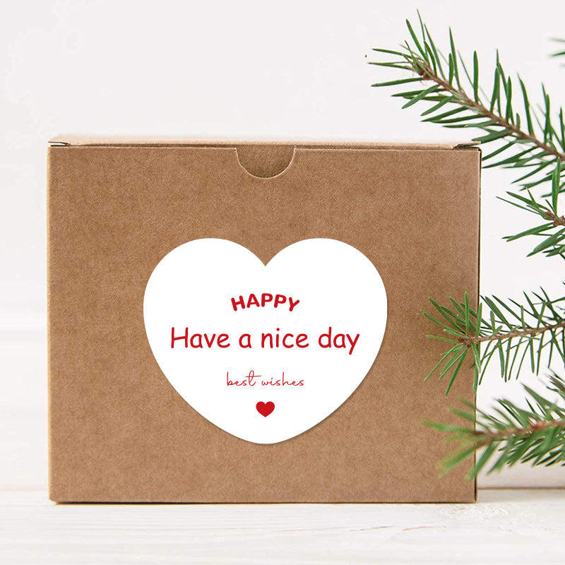 Heart Shape Paper Love Charms Card Stickers Featuring Romantic Designs