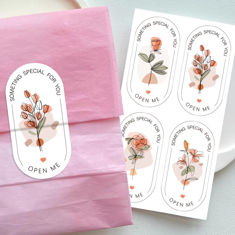 Love Charms Flowers Card Sticker Featuring Beautiful Floral Design