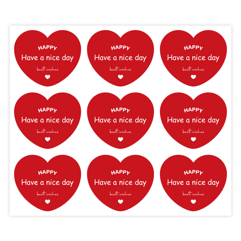 Heart Shape Paper Love Charms Card Stickers Featuring Romantic Designs