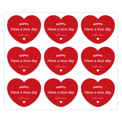 Heart Shape Paper Love Charms Card Stickers Featuring Romantic Designs