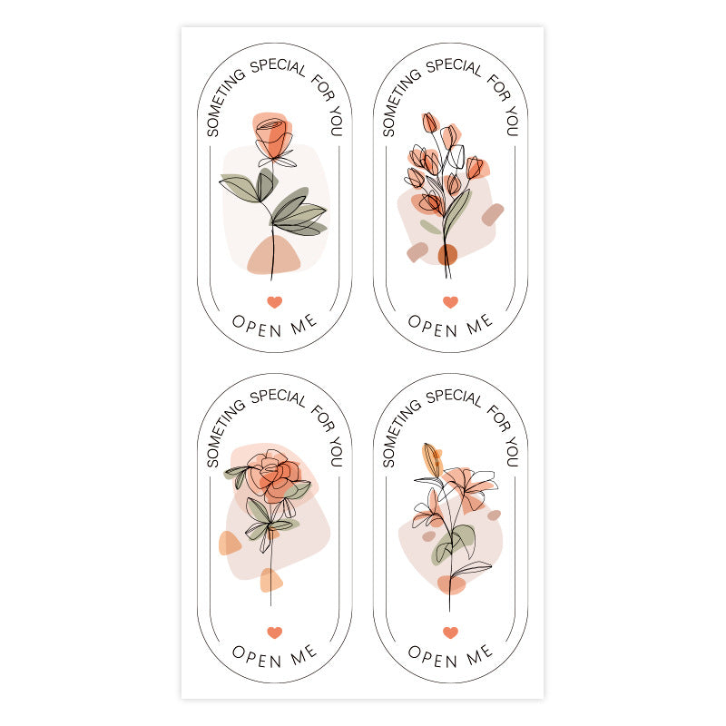 Love Charms Flowers Card Sticker Featuring Beautiful Floral Design