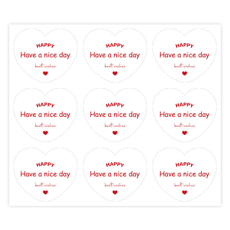 Heart Shape Paper Love Charms Card Stickers Featuring Romantic Designs
