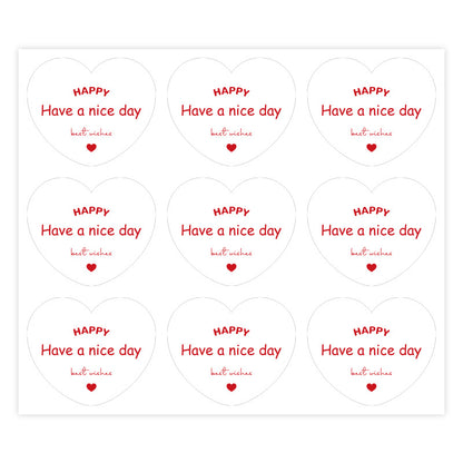 Heart Shape Paper Love Charms Card Stickers Featuring Romantic Designs