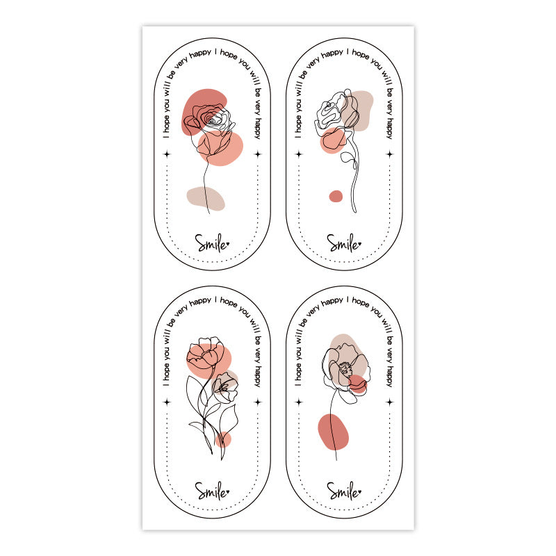 Love Charms Flowers Card Sticker Featuring Beautiful Floral Design