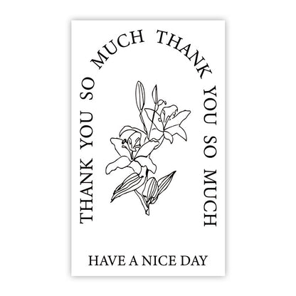 Rectangle Paper Sticker Featuring Love Charms Design, 1 Piece For Creative Stationery Use