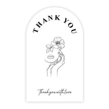 Rectangle Paper Sticker Featuring Love Charms Design, 1 Piece For Creative Stationery Use