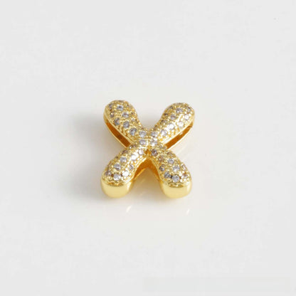 For Love Charms Copper Bracelets With Electroplated Gold Plating Featuring Zircon Inlay In Golden