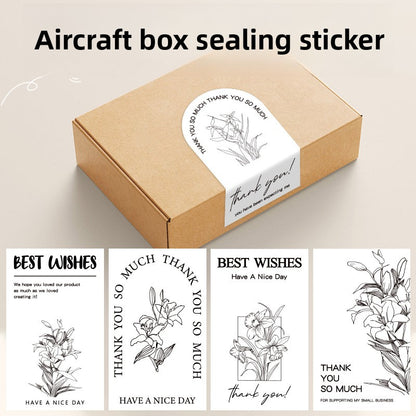 Rectangle Paper Sticker Featuring Love Charms Design, 1 Piece For Creative Stationery Use