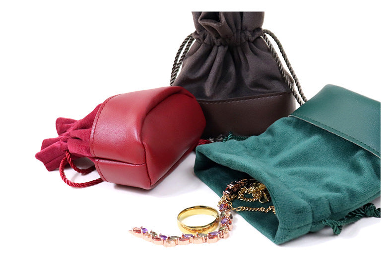Artificial Leather Jewelry Packaging Bag In Coffer Color, Perfect For Love Charms Storage