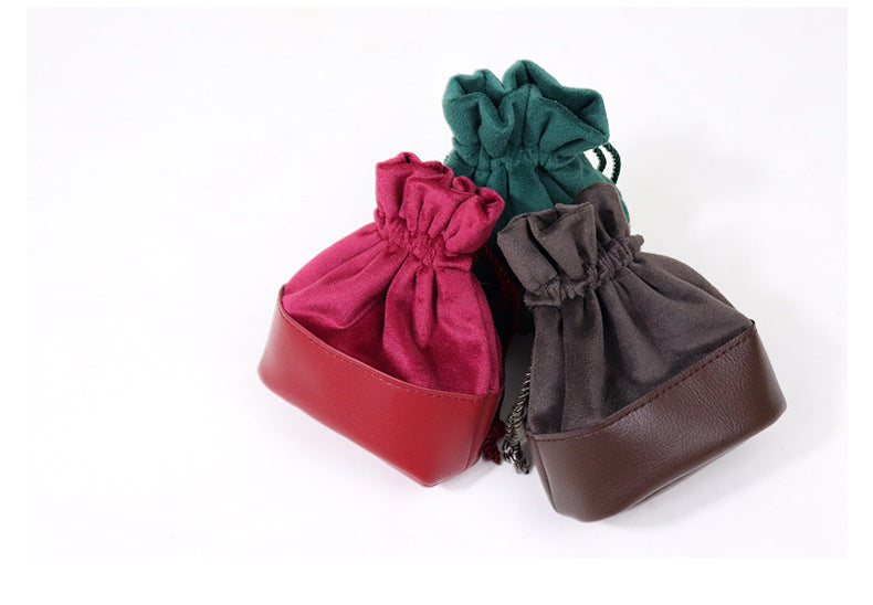 Artificial Leather Jewelry Packaging Bag In Coffer Color, Perfect For Love Charms Storage