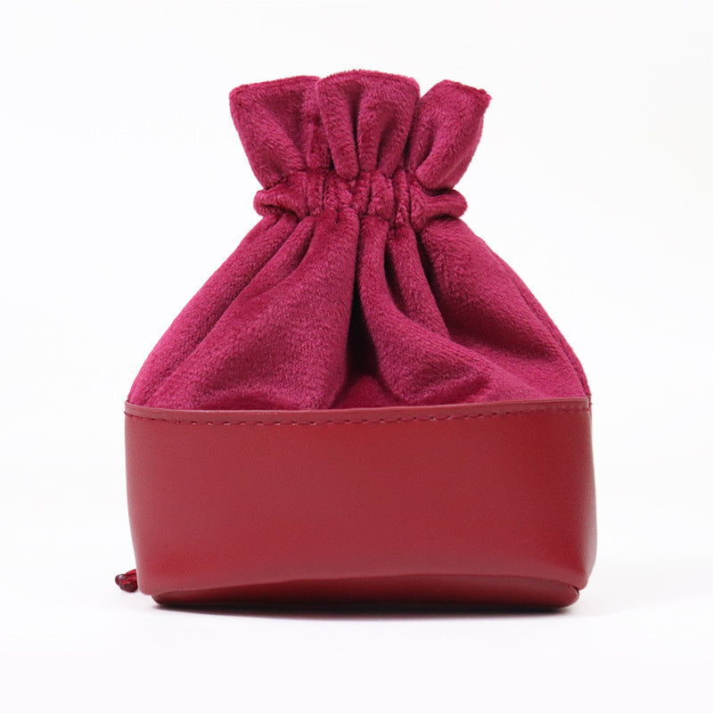 Artificial Leather Jewelry Packaging Bag In Coffer Color, Perfect For Love Charms Storage