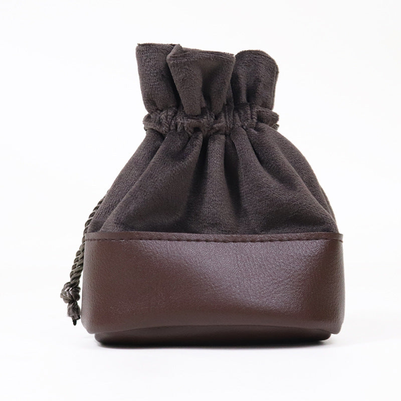 Artificial Leather Jewelry Packaging Bag In Coffer Color, Perfect For Love Charms Storage