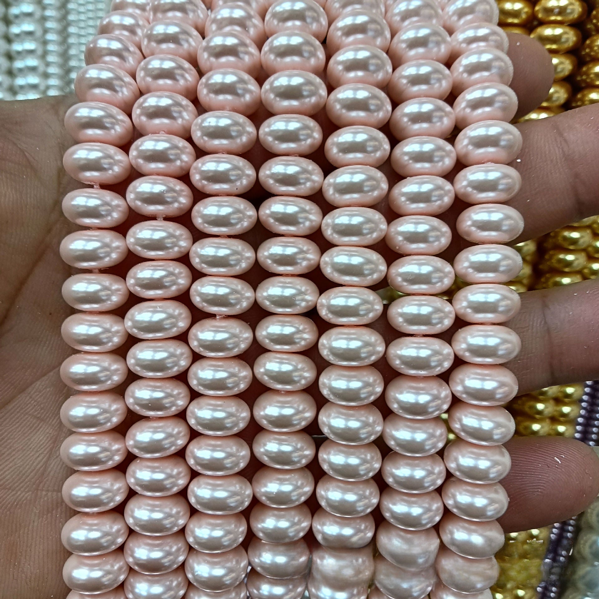 1 Piece Pink Imitation Pearl Beads With Smooth Surface, Perfect For DIY Love Charms Jewelry Accessories