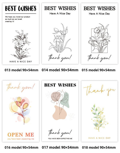 Rectangle Paper Sticker Featuring Love Charms Design, 1 Piece For Creative Stationery Use