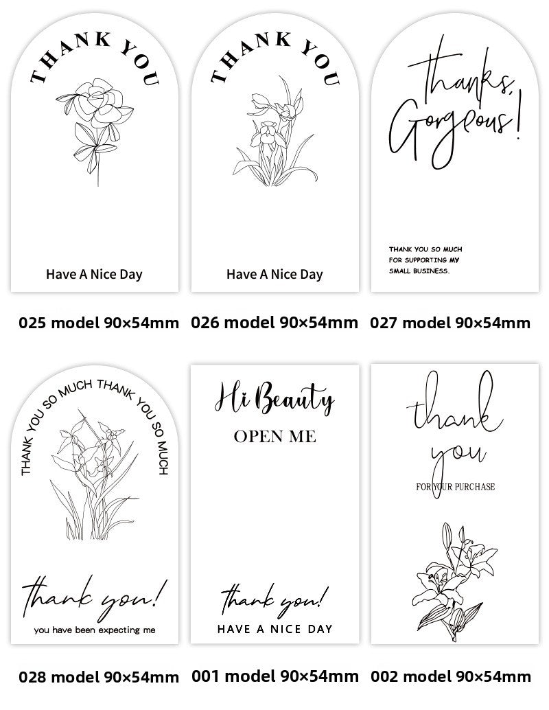 Rectangle Paper Sticker Featuring Love Charms Design, 1 Piece For Creative Stationery Use