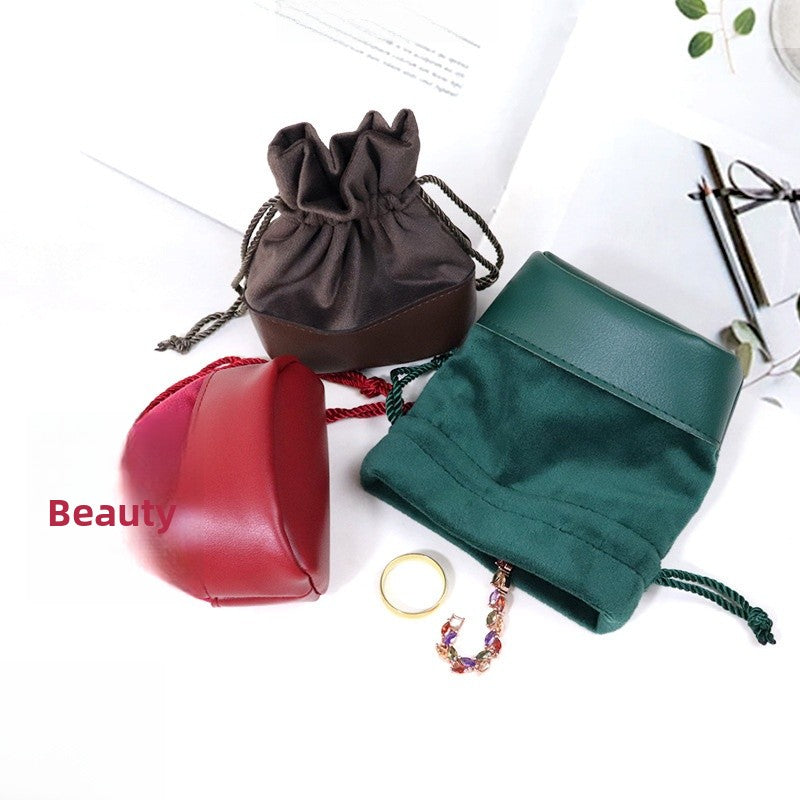 Artificial Leather Jewelry Packaging Bag In Coffer Color, Perfect For Love Charms Storage