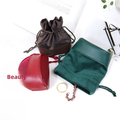 Artificial Leather Jewelry Packaging Bag In Coffer Color, Perfect For Love Charms Storage