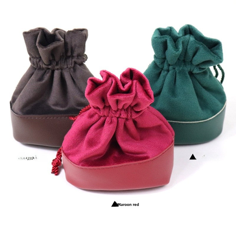 Artificial Leather Jewelry Packaging Bag In Coffer Color, Perfect For Love Charms Storage