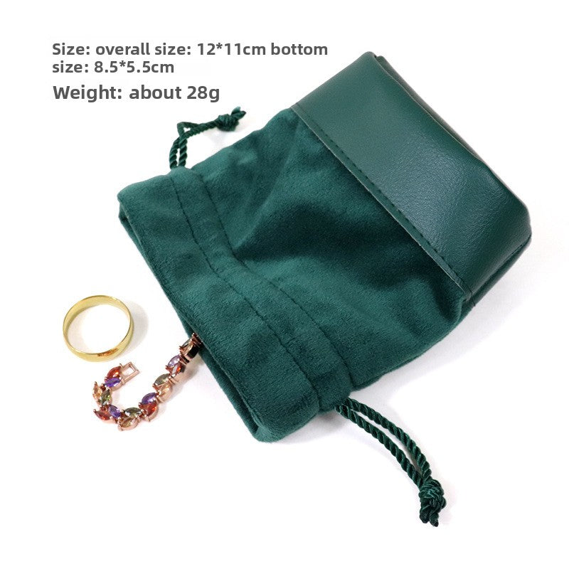 Artificial Leather Jewelry Packaging Bag In Coffer Color, Perfect For Love Charms Storage