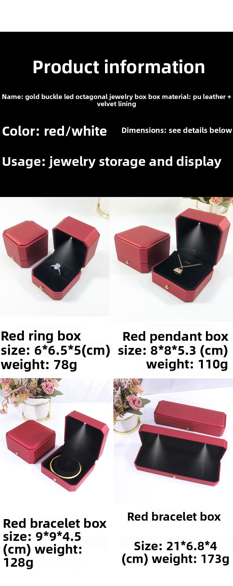 1 Piece White PU Leather Ring Box For Jewelry Packaging Featuring Love Charms Design