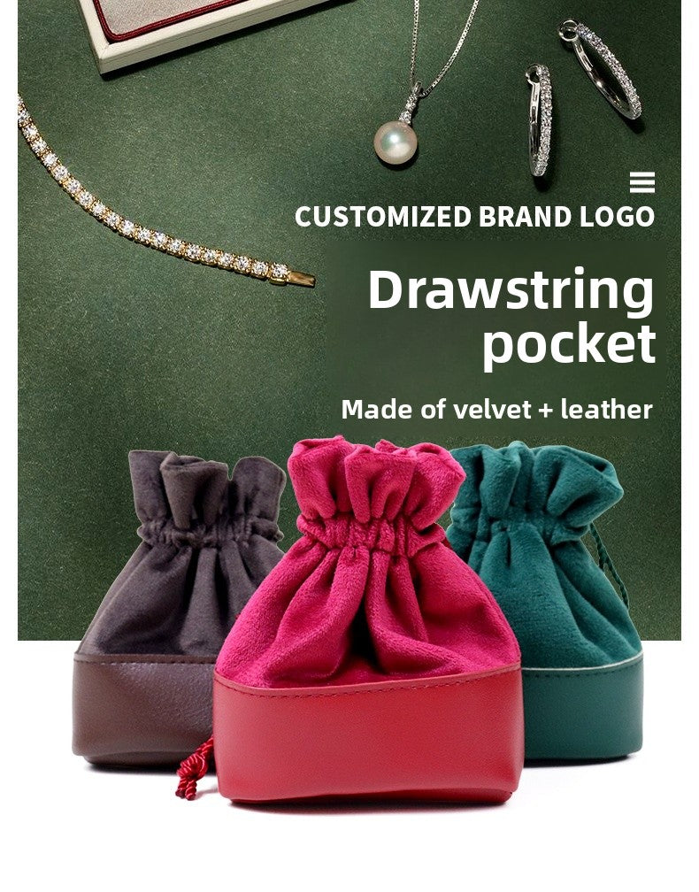 Artificial Leather Jewelry Packaging Bag In Coffer Color, Perfect For Love Charms Storage