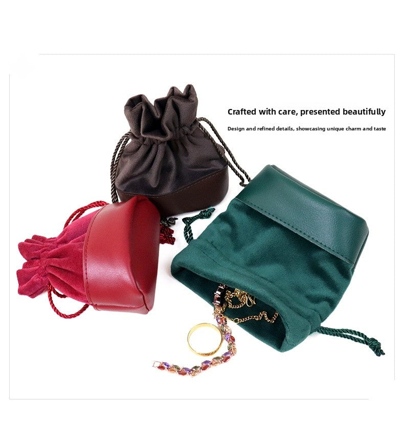Artificial Leather Jewelry Packaging Bag In Coffer Color, Perfect For Love Charms Storage
