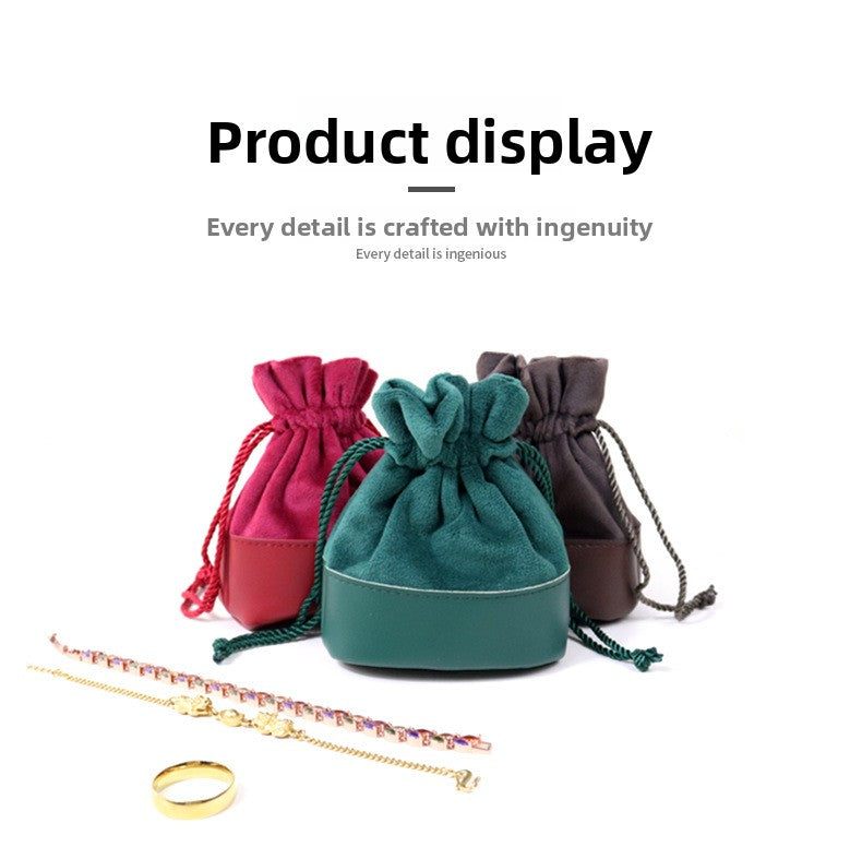 Artificial Leather Jewelry Packaging Bag In Coffer Color, Perfect For Love Charms Storage