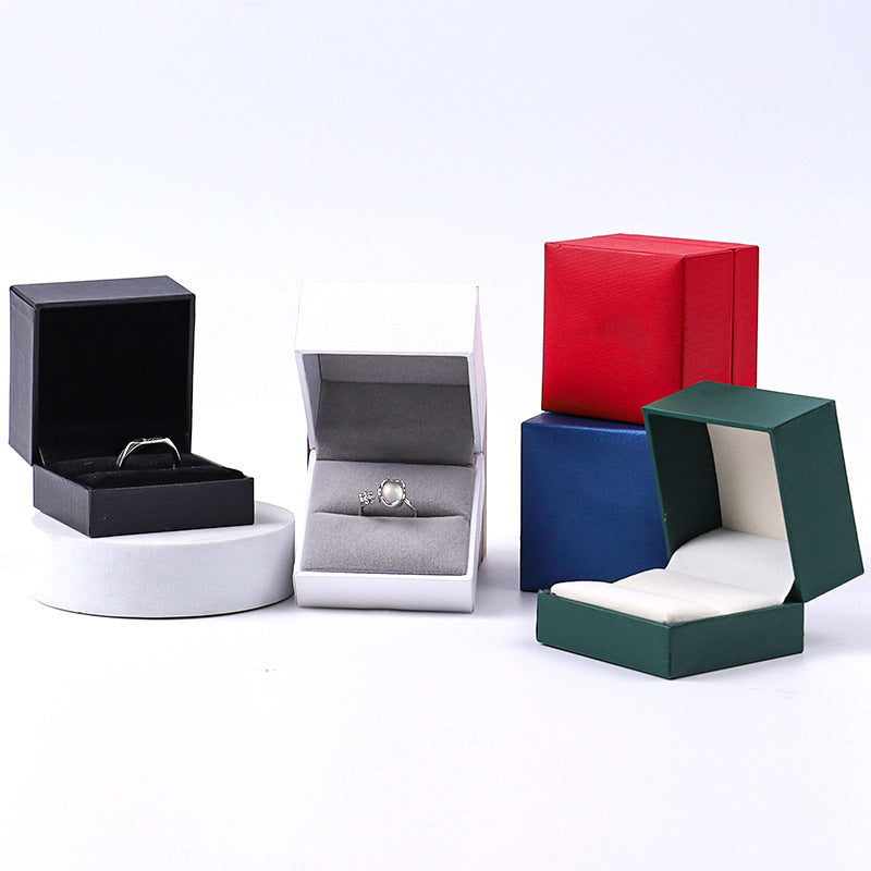 White Paper Ring Box For Jewelry Packaging, 1 Piece, Featuring Love Charms Design