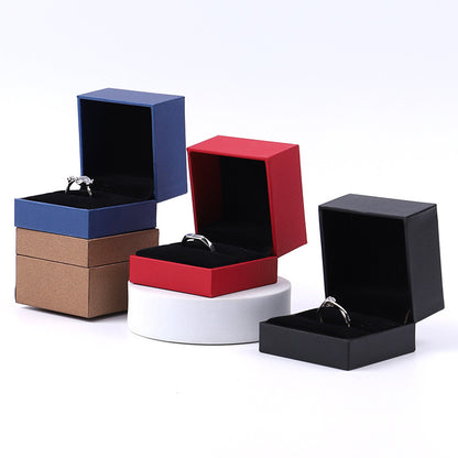 White Paper Ring Box For Jewelry Packaging, 1 Piece, Featuring Love Charms Design