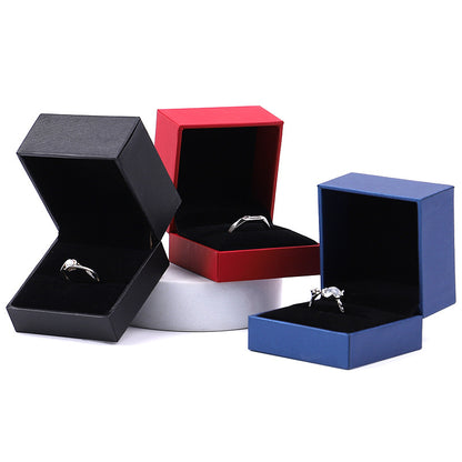 White Paper Ring Box For Jewelry Packaging, 1 Piece, Featuring Love Charms Design