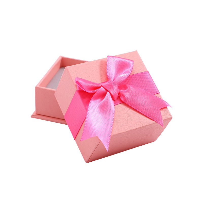 Bow Tie Jewelry Box In White Paper Featuring Love Charms Design, 1 Piece