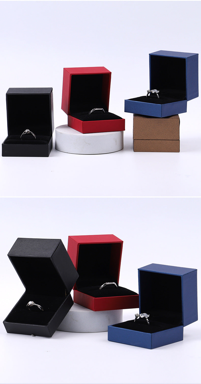 White Paper Ring Box For Jewelry Packaging, 1 Piece, Featuring Love Charms Design