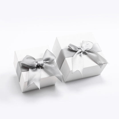 Bow Tie Jewelry Box In White Paper Featuring Love Charms Design, 1 Piece