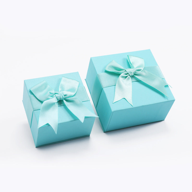 Bow Tie Jewelry Box In White Paper Featuring Love Charms Design, 1 Piece