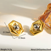 Hexagonal Color Stud Earrings