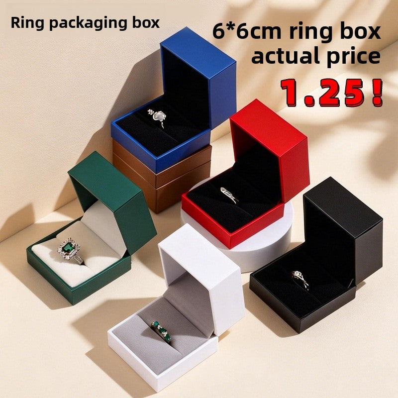 White Paper Ring Box For Jewelry Packaging, 1 Piece, Featuring Love Charms Design