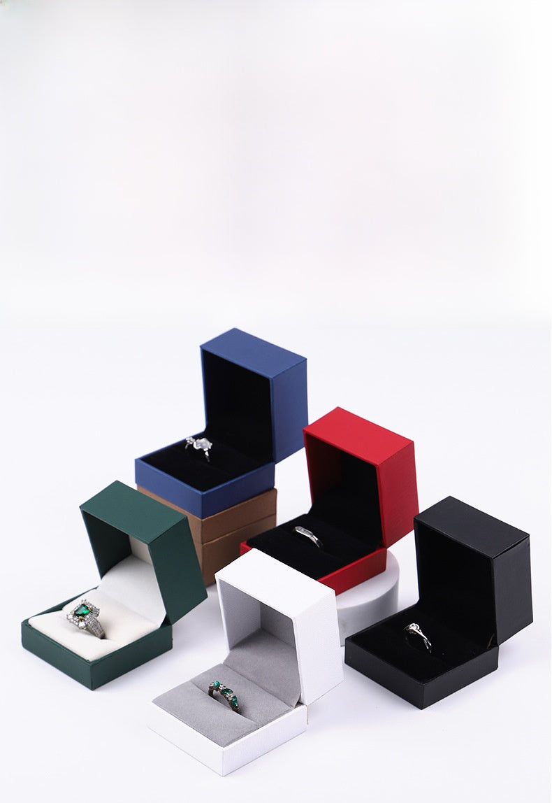 White Paper Ring Box For Jewelry Packaging, 1 Piece, Featuring Love Charms Design