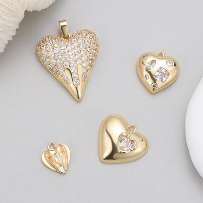 For Love Charms Pendant In Golden Copper Featuring Zircon Inlay